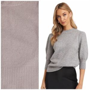 NA-KD pink sweater short puff‎ sleeve knitted top XS